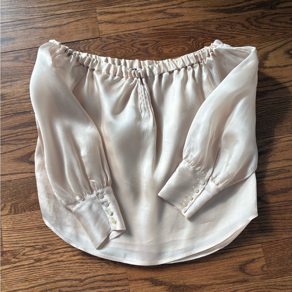 J. Crew Collection Off-Shoulder Blouse in Cream - Picture 4 of 5